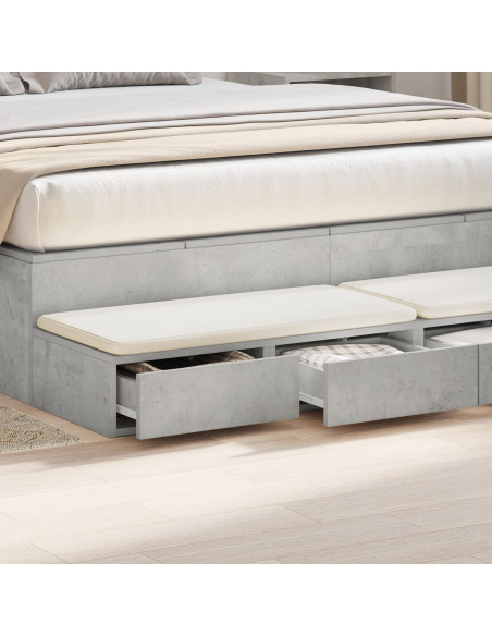 Comodino Grigio cemento Legno ingegnerizzato 150 x 36.5 x 16.5 cm
