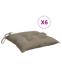 Cuscini per Sedia 6 pz Tortora 40x40x7 cm in Tessuto Oxford 2