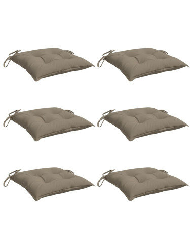 Cuscini per Sedia 6 pz Tortora 40x40x7 cm in Tessuto Oxford