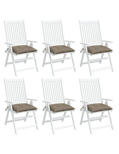 Cuscini per Sedia 6 pz Tortora 40x40x7 cm in Tessuto Oxford