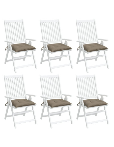 Cuscini per Sedia 6 pz Tortora 40x40x7 cm in Tessuto Oxford