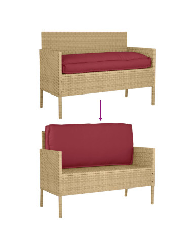 Cuscino Rosso Vino 120 x 50 x 12 cm Tessuto Oxford