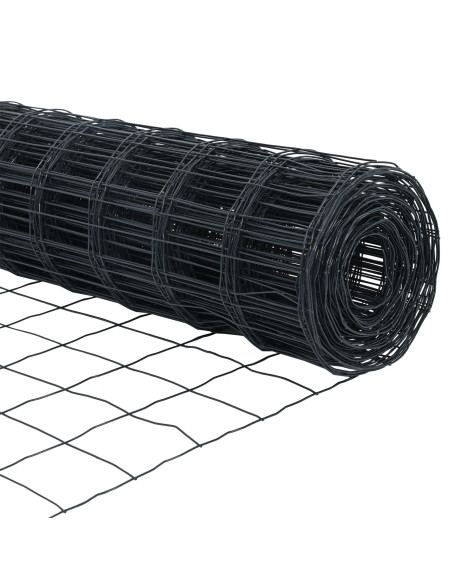 Recinzione con Posto Grigio 0,6 x 25 m Acciaio e PVC