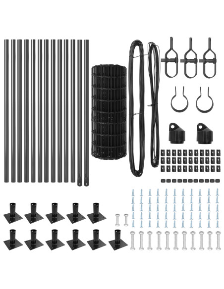 Recinzione con Posto Grigio 0,6 x 25 m Acciaio e PVC