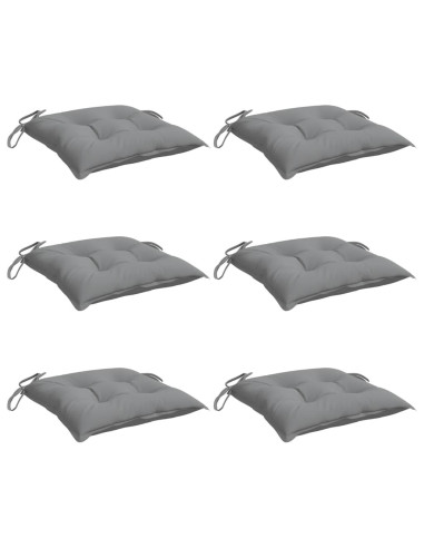 Cuscini per Sedia 6 pz Grigi 50x50x7 cm Tessuto Oxford