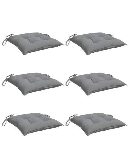 Cuscini per Sedia 6 pz Grigi 50x50x7 cm Tessuto Oxford
