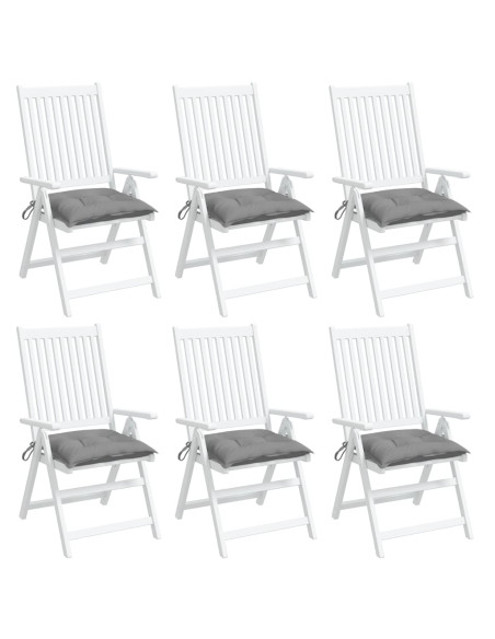 Cuscini per Sedia 6 pz Grigi 50x50x7 cm Tessuto Oxford