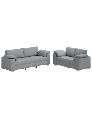 Set di divani 2 pcs Grigio chiaro 219 x 77 x 82 cm Tessuto