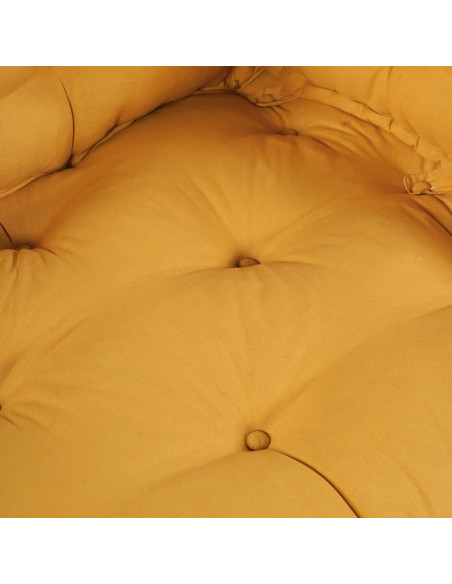 Cuscino per divano a pallet con schienale in tessuto giallo