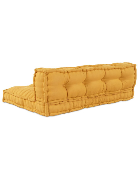 Cuscino per divano a pallet con schienale in tessuto giallo