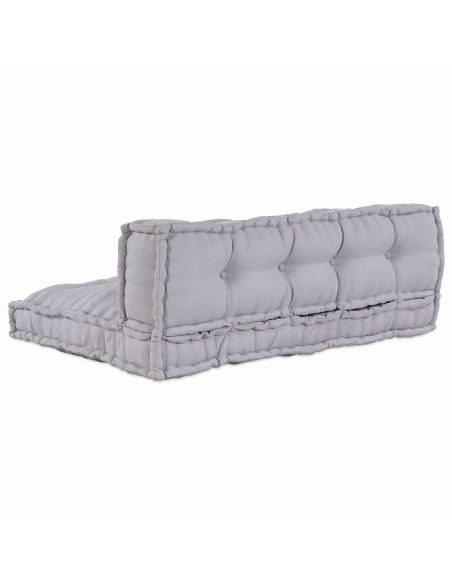 Cuscino per divano a pallet con supporto per la schiena in tessuto grigio