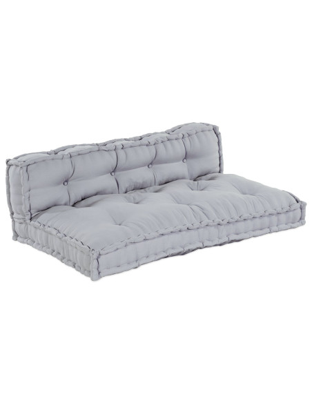 Cuscino per divano a pallet con supporto per la schiena in tessuto grigio
