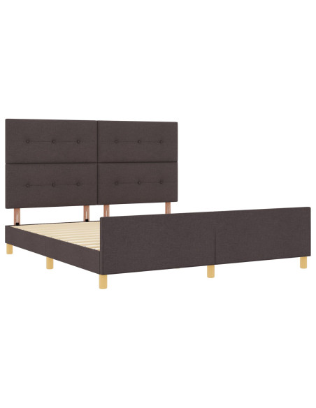 Struttura del Letto Marrone Scuro 180x200 cm in Tessuto