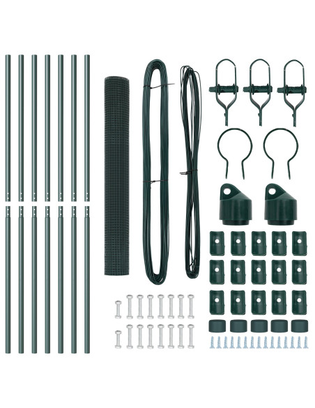 Palo della recinzione Verde 10 x 1 m (rete 16 x 16 mm) Acciaio