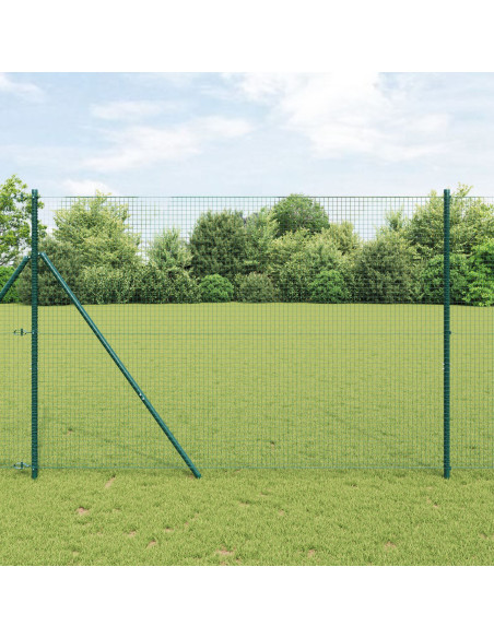 Set di Pali per Recinzione  Set di 2 Verde Acciaio, PVC 10 x 1.5 m