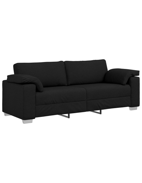Set divano 2 pezzi con cuscini in tessuto nero