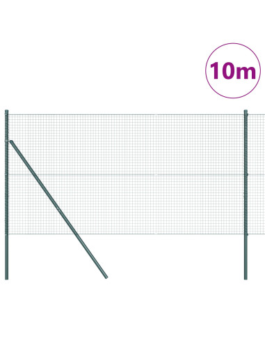 Palo della recinzione Verde 10 x 1 m (rete 25 x 25 mm) Acciaio