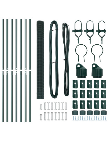 Set di Pali per Recinzione  Set di 2 Verde Acciaio, PVC 10 x 1.5 m
