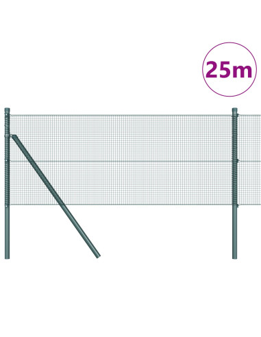 Palo della recinzione Verde 25 x 0,4 m (rete da 12 x 12 mm)