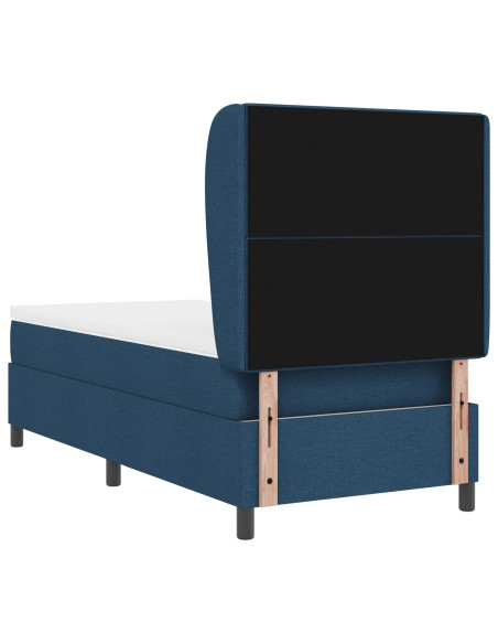 Letto a molle con materasso Blu 100 x 200 cm Tessuto