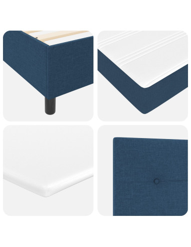 Letto a molle con materasso Blu 100 x 200 cm Tessuto