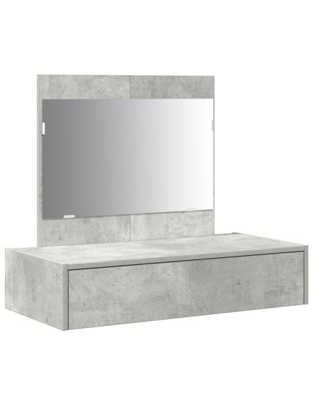 Tavolo da Trucco da Appendere Grigio Cemento 83x40x70 cm