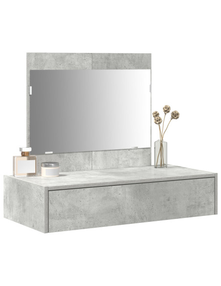 Tavolo da Trucco da Appendere Grigio Cemento 83x40x70 cm