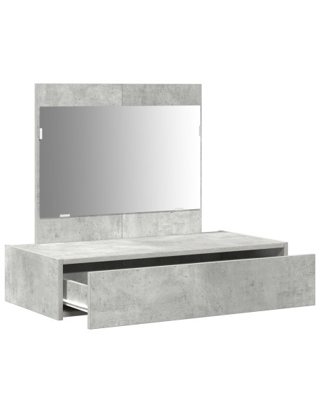 Tavolo da Trucco da Appendere Grigio Cemento 83x40x70 cm