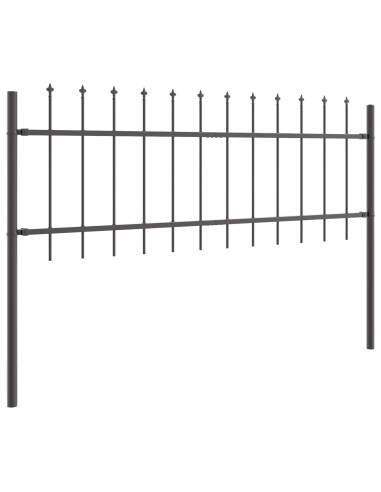 Recinzione per Giardino 9 pcs Grigio 15,3 x 0,6 m