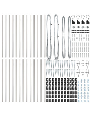 Palo della recinzione 26 pcs Grigio 3,2 x 3,2 x 125 cm