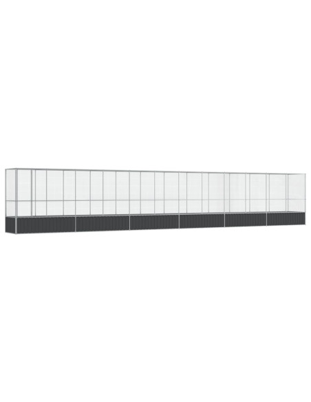 Voliera con Estensione Argento 1250,5x107x212 cm in Acciaio