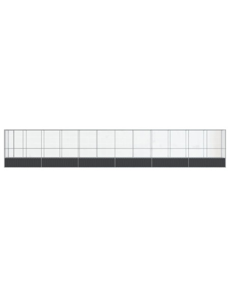 Voliera con Estensione Argento 1250,5x107x212 cm in Acciaio