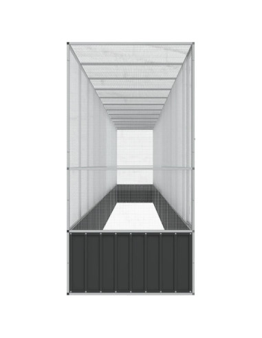 Voliera con Estensione Argento 1250,5x107x212 cm in Acciaio