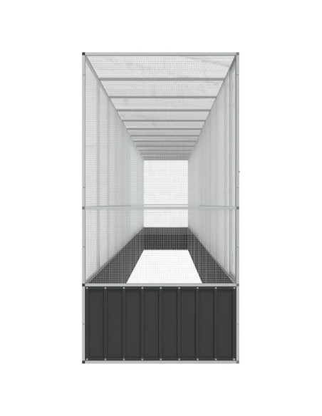 Voliera con Estensione Argento 1250,5x107x212 cm in Acciaio