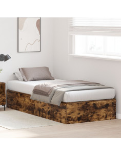 Struttura letto con contenitore Rovere fumé 80 x 200 cm 2