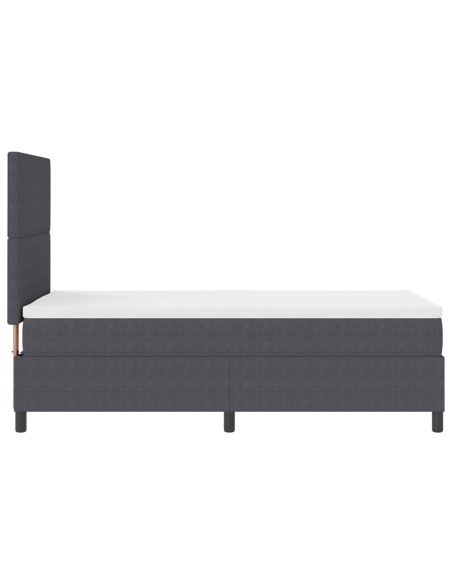 Letto con Box Spring e Materasso Grigio Scuro 90x200 cm Tessuto Corduroy
