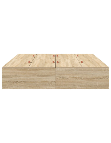 Struttura Letto  Rovere di Sonoma Legno ingegnerizzato Matrimoniale