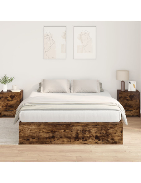 Letto  Rovere affumicato Legno ingegnerizzato Matrimoniale standard