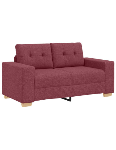 Divano 3 pcs Rosso Vento 221 x 80 x 80 cm Tessuto misto lino