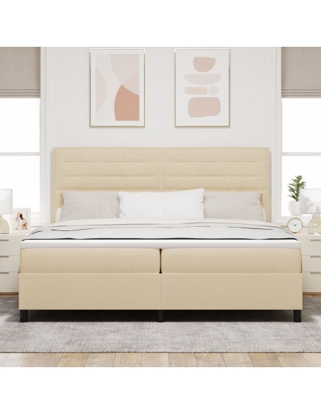 Struttura Letto  con Materasso Beige Tessuto 200 x 200 cm