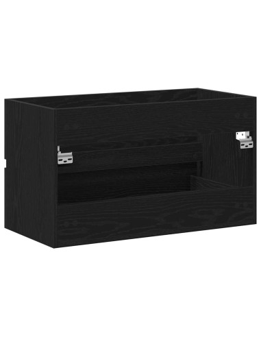 Mobile Lavabo Rovere Nero 80x38,5x45 cm in Legno Multistrato