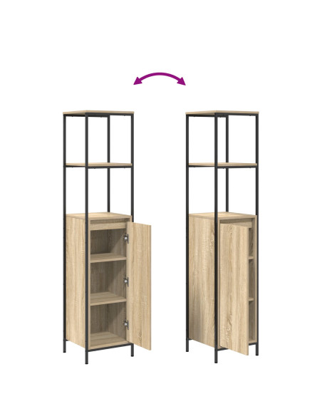 Set di mobili da bagno 5 pezzi in legno ingegnerizzato rovere Sonoma