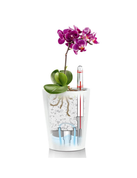 LECHUZA Fioriera DELTINI ALL-IN-ONE Carbone Metallizzato