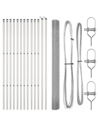 Palo della recinzione Argento 25 x 1,5 m (12 x 12 mm mesh)