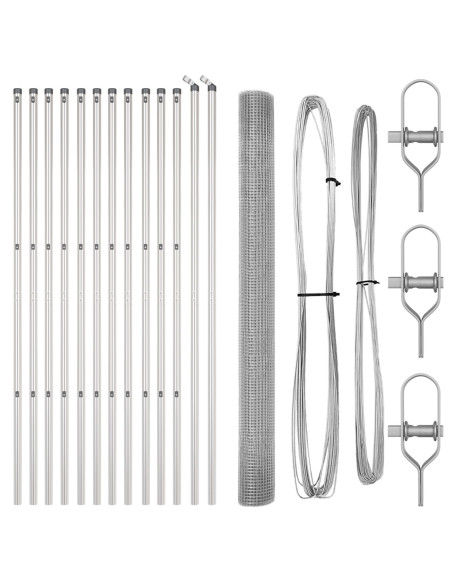 Recinto in Rete Saldato  con 13 Pali 1,5x25 m Acciaio Galvanizzato