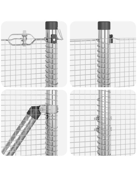 Recinto in Rete Saldato  con 13 Pali 1,5x25 m Acciaio Galvanizzato