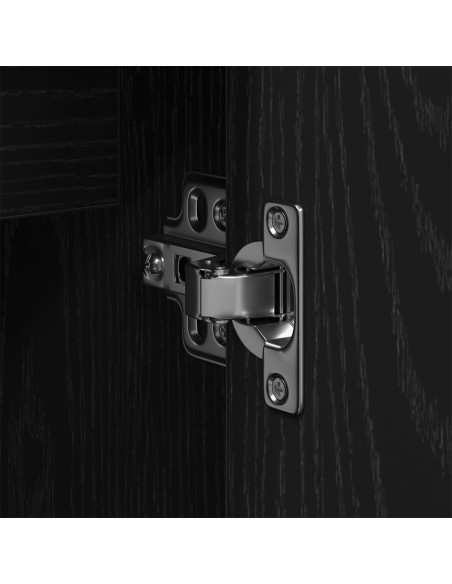 Mobiletto da Lavandino Rovere Nero 60x33x60 cm Legno Ingegnerizzato