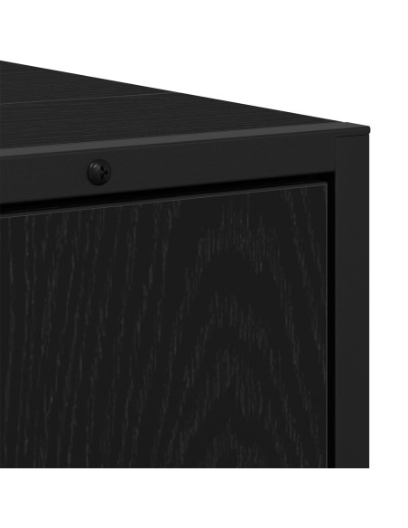Mobiletto da Lavandino Rovere Nero 60x33x60 cm Legno Ingegnerizzato