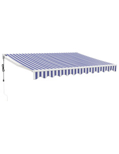 Tenda Sole Automatica Retrattile Blu e Bianca 3,5x2,5 m 2