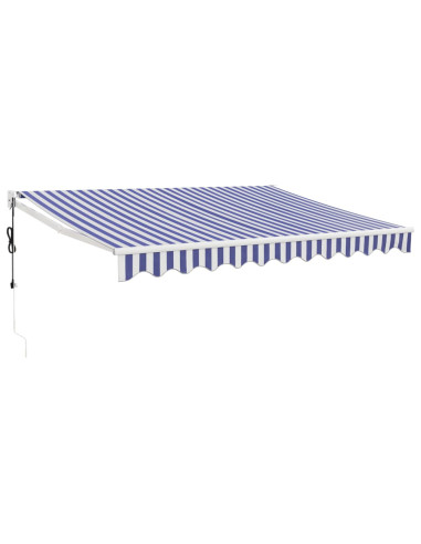 Tenda Sole Automatica Retrattile Blu e Bianca 3,5x2,5 m